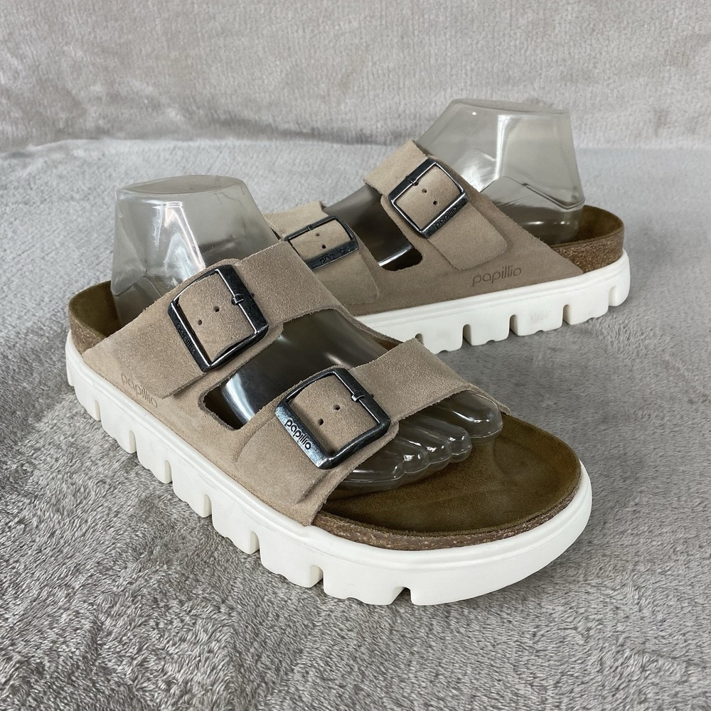 Birkenstock Papillio Arizona Chunky Sandals Womens US 10 EU 41 Sand Slide NEW - Picture 3 of 11